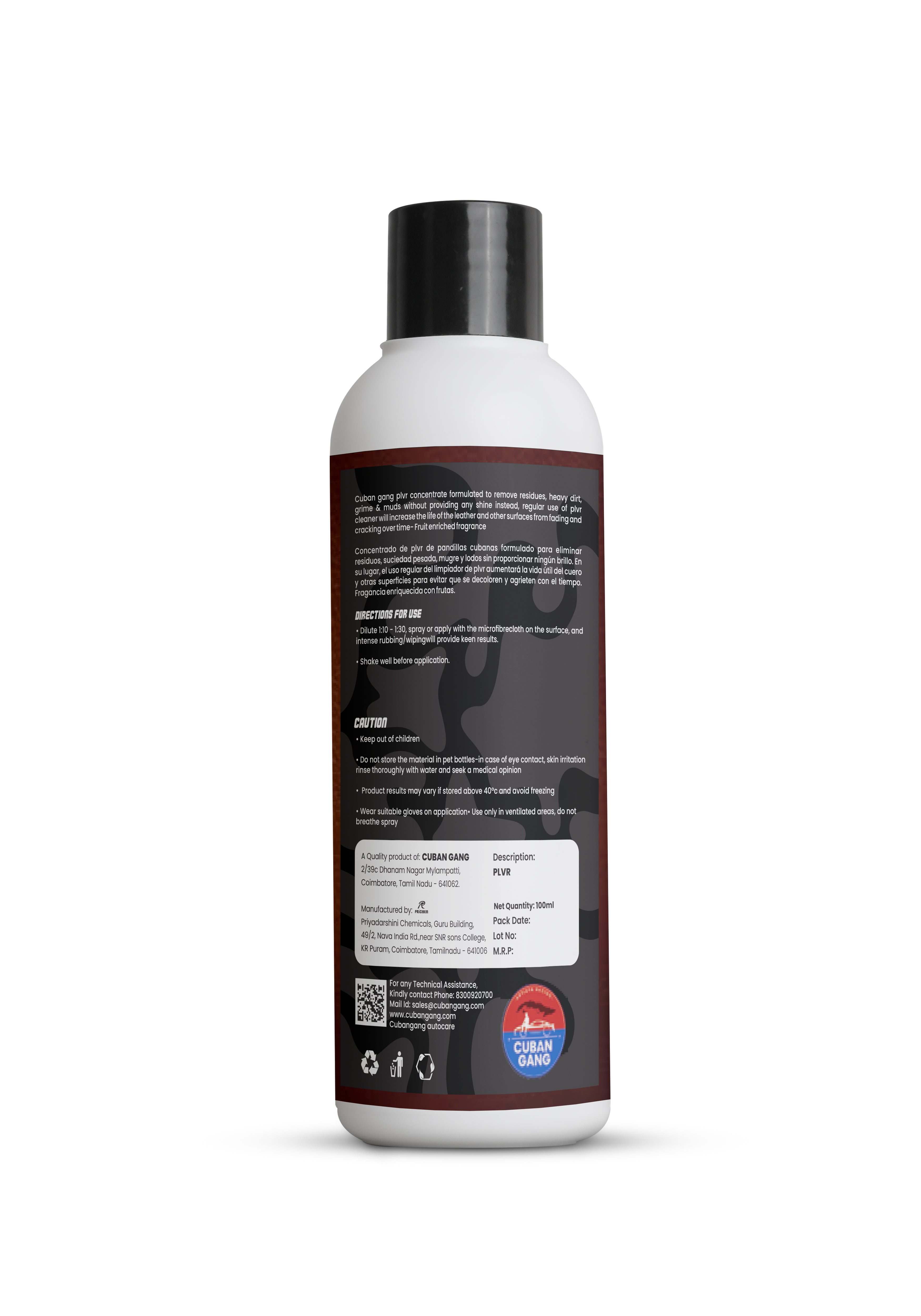 PLVR (Plastic, Leather, Vinyl & Rubber Cleaner) 100ml