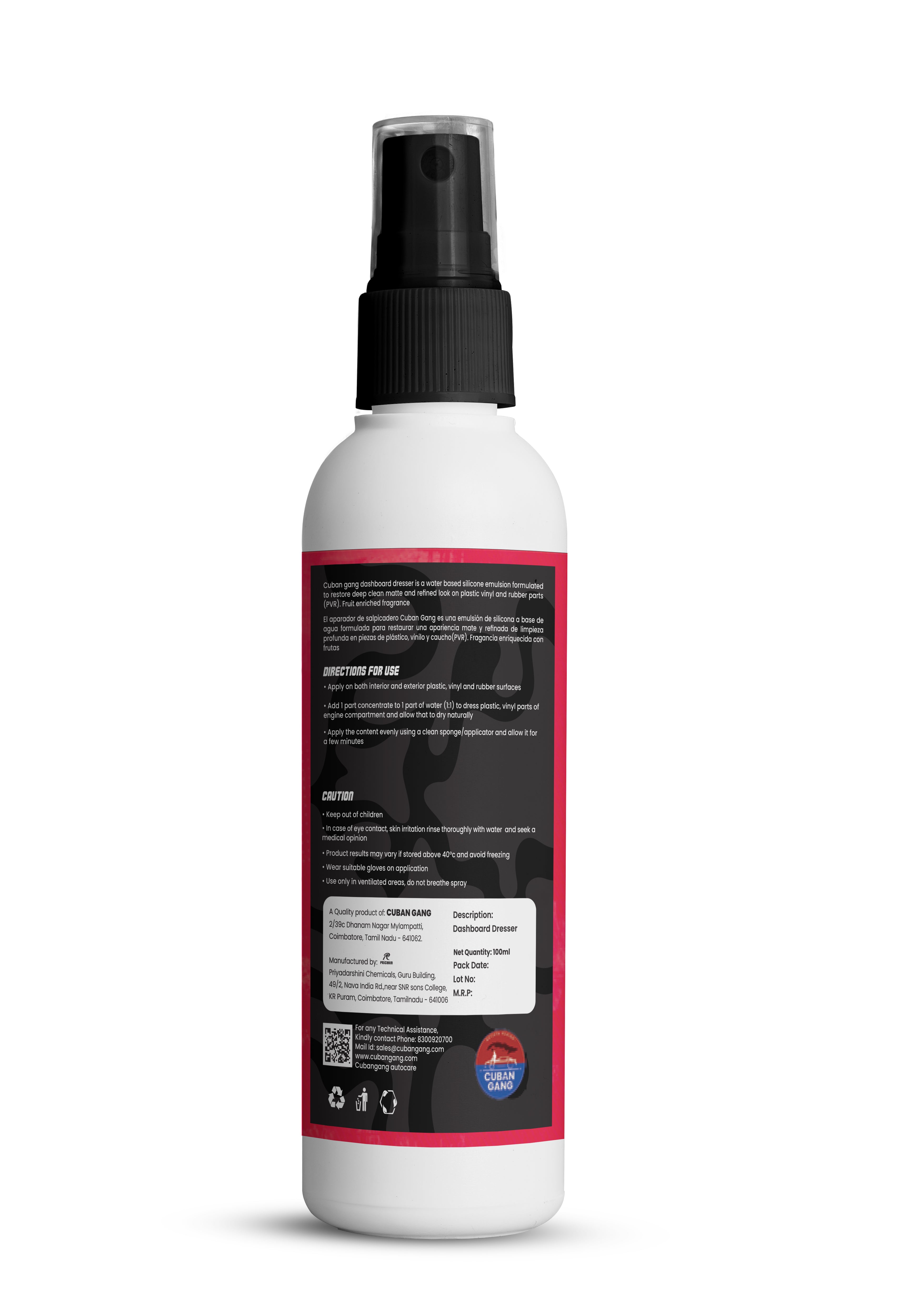 Dashboard Cleaner with Sprayer 100ml