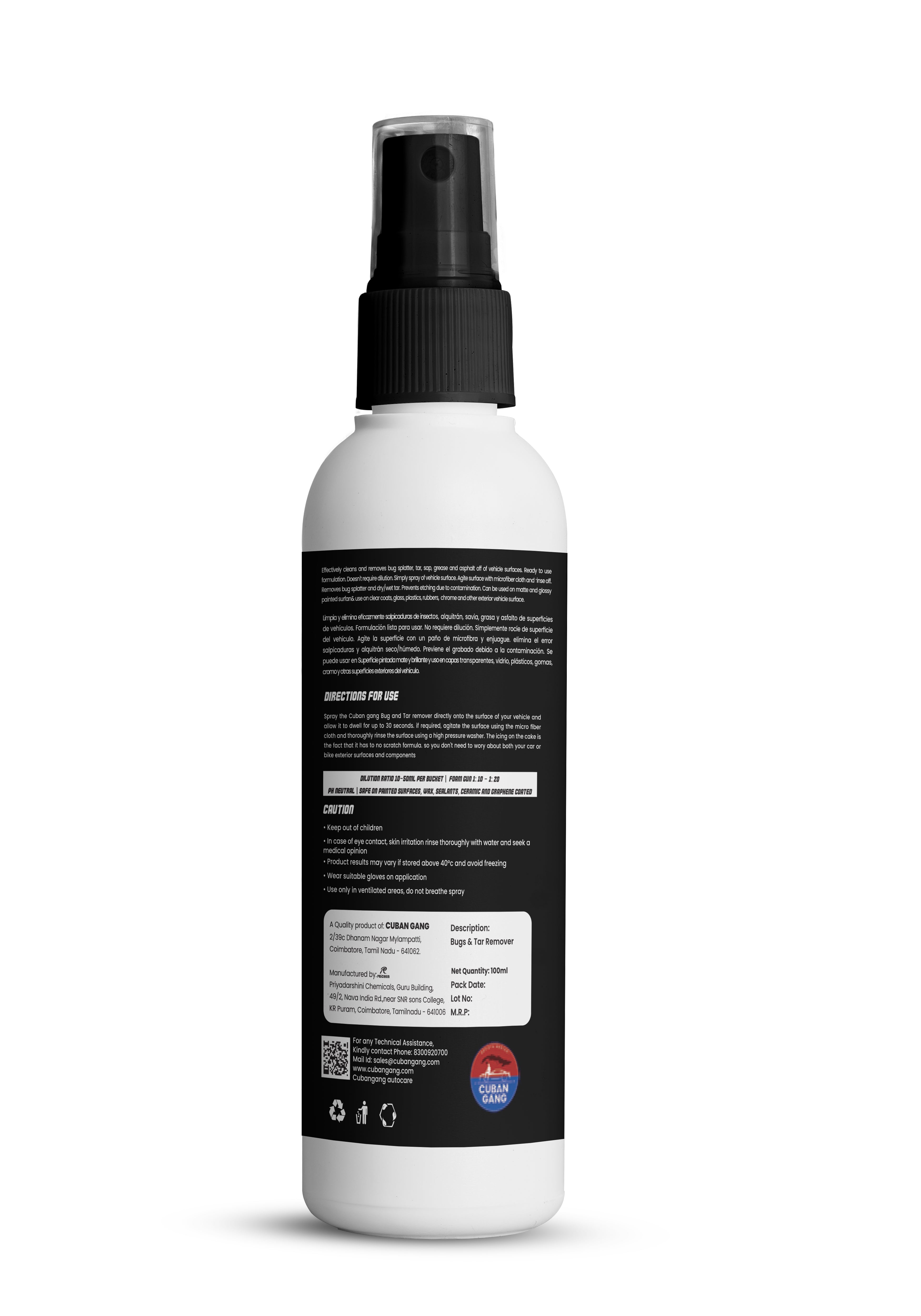 Bug and Tar Remover with Sprayer 100ml